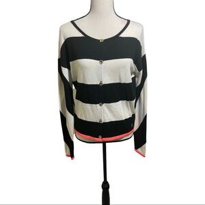 Juicy couture womens cardigan sweater button down. Striped size Small.